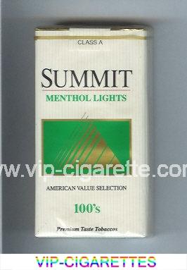 Summit Menthol Lights 100s Cigarettes soft box