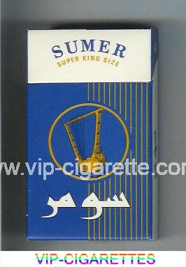 Sumer 100s Cigarettes blue and white hard box