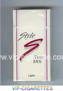 Style Slims Lights 100s cigarettes hard box