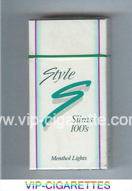 Style Slims Menthol Lights 100s cigarettes hard box