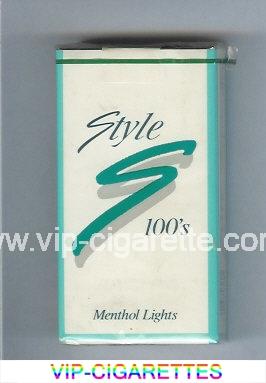 Style Menthol Lights 100s cigarettes soft box