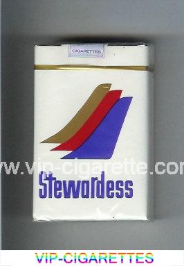 Stewardess cigarettes white and blue and red and gold soft box