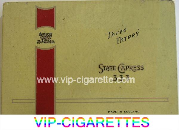 Three Threes State Express 333 50 cigarettes wide flat hard box