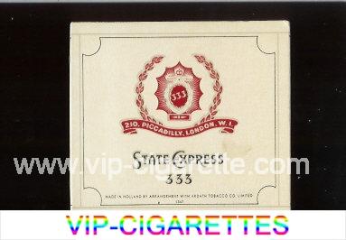 State Express 333 cigarettes wide flat hard box