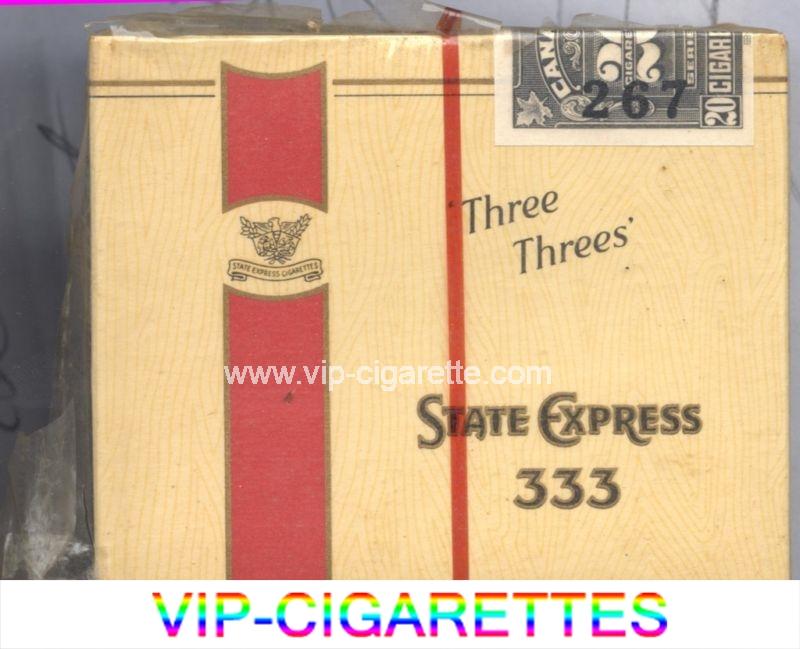 State Express 333 Three Threes cigarettes wide flat hard box