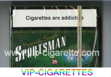 Sportsman Naturally Smooth 25 green Cigarettes wide flat hard box