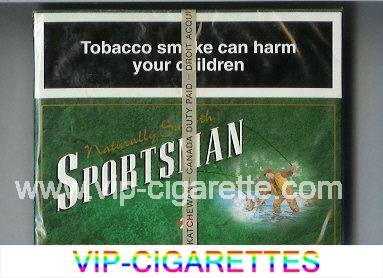 Sportsman Naturally Smooth 25 Cigarettes green wide flat hard box