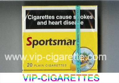 Sportsman Cigarettes yellow wide flat hard box