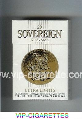 Sovereign Ultra Lights cigarettes white hard box