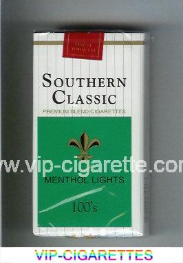 Southern Classic Menthol Lights 100s cigarettes soft box