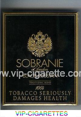 Sobranie of London Black Russian 100s cigarettes wide flat hard box