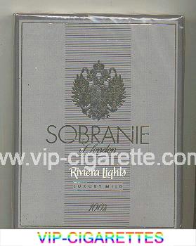 Sobranie of London Riviera Lights 100s cigarettes wide flat hard box