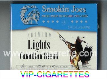 Smokin Joes Premium Lights Canadian Blend 25 cigarettes wide flat hard box