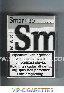 Smart 30 Silver Maxi cigarettes Fine Taste hard box