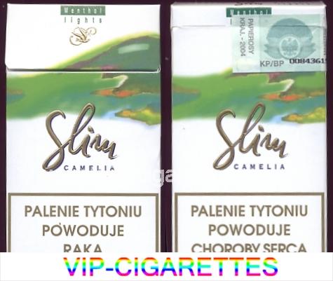 Slim Camelia Menthol Lights 100s cigarettes hard box