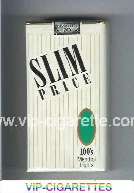 Slim Price 100s Menthol Lights cigarettes soft box