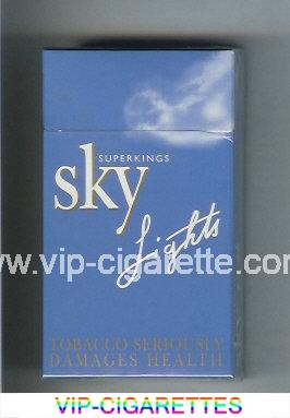 Sky Lights Superkings 100s cigarettes light blue hard box