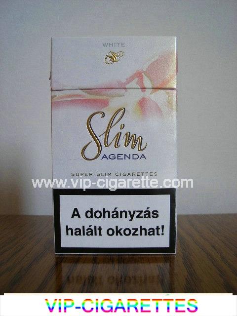 Slim Agenda White 100s cigarettes hard box