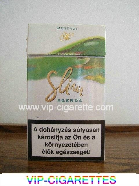 Slim Agenda Menthol 100s cigarettes hard box