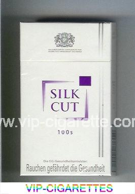 Silk Cut 100s cigarettes white and white hard box