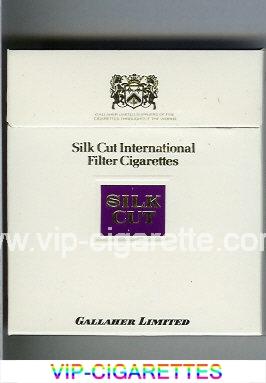 Silk Cut 100s cigarettes white and violet wide flat hard box