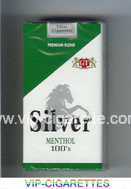 Silver Menthol 100s Premium Blend cigarettes soft box