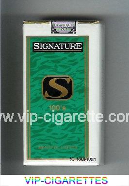 Signature S Menthol Lights 100s cigarettes soft box