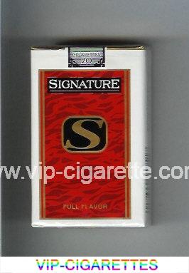 Signature S Full Flavor cigarettes soft box
