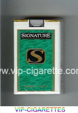 Signature S Menthol Lights cigarettes soft box