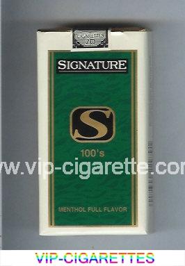 Signature S Menthol Full Flavor 100s cigarettes soft box