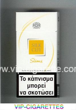 Silk Cut Slims 100s cigarettes white and yellow hard box