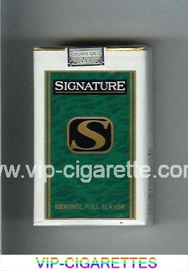 Signature S Menthol Full Flavor cigarettes soft box