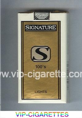 Signature S Lights 100s cigarettes soft box