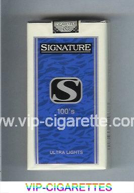 Signature S Ultra Lights 100s cigarettes soft box