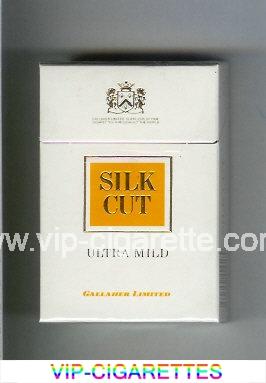 Silk Cut Ultra Mild Gallaher Limited cigarettes white and yellow hard box