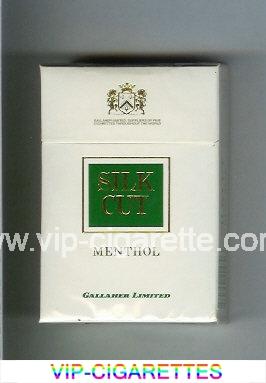 Silk Cut Menthol Gallaher Limited cigarettes white and green hard box