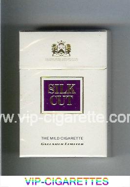Silk Cut The Mild Cigarette Gallaher Limited cigarettes white and violet hard box