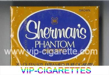 Sherman's Phantom Filter Tipped Brown Cigarettes wide flat hard box