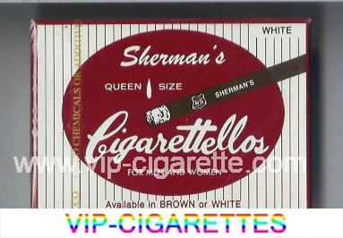 Sherman's Cigarettellos White Cigarettes wide flat hard box