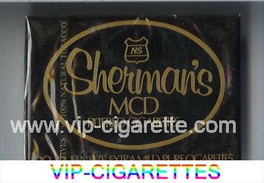 Sherman's MCD Filtered Cigarettes wide flat hard box