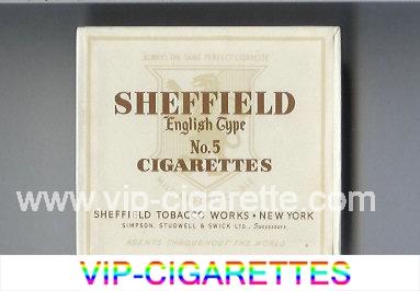 Sheffield English Type No 5 Cigarettes Mild and Delectable cigarettes wide flat hard box