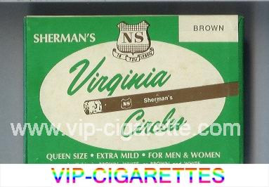 Sherman's Virginia Circles Brown Cigarettes wide flat hard box