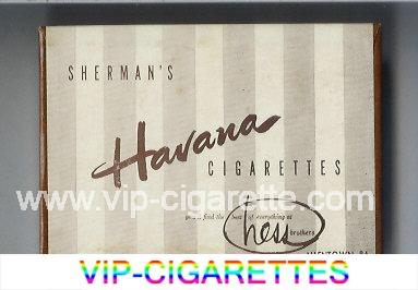 Sherman's Havana Cigarettes wide flat hard box