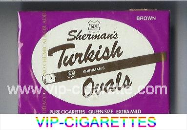 Sherman's Turkish Ovals Brown Cigarettes wide flat hard box