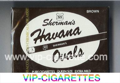 Sherman's Havana Ovals Brown Cigarettes wide flat hard box