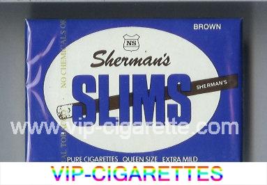 Sherman's Slims Brown wide flat hard box Cigarettes