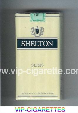 Shelton Slims 100s Cigarettes yellow and blue soft box