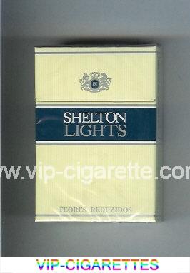 Shelton Lights Teores Redusidos Cigarettes yellow and blue hard box