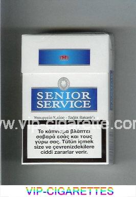 Senior Service cigarettes white and blue hard box