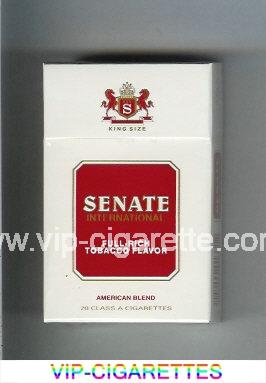 Senate International Full-Rich Tobacco Flavor American Blend cigarettes hard box